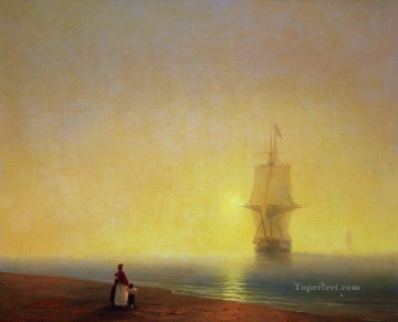 イワン・コンスタンティノヴィチ・アイヴァゾフスキー Painting - 海の別れの朝 1849 ロマンチックなイワン・アイヴァゾフスキー ロシア